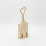 ELEPHANTS - HEART POLYRESIN GOLD 11x5.5x30cm