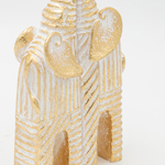 ELEPHANTS - HEART POLYRESIN GOLD 11x5.5x30cm