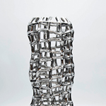 VASE CERAMIC SILVER   17x17x44cm