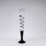 VASE GLASS CLEAR - BLACK 16.5x15.5x70cm