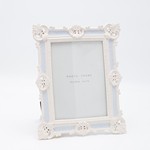 TABLE PHOTO FRAME (13x18), DESIGN, POLYRESIN, GOLD-BABY BLUE, 19.6x1.8x24.6cm