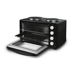 ELECTRIC OVEN BLACK 3200W 38LT WITH 2 BURNERS AND TIMER 90Μ