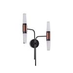 WALL LIGHT FIXTURES ALUMINIUM LED 2X6W 3000K 1200Lm 420X130mm BLACK-GOLD ARTE ILLUMINA VELAS