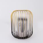 CANDLE HOLDER, WITH  SILVER GLASSMETAL, GOLD & BLACK,1 POSITION, 20x26cm