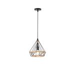 PENDANT LIGHT FIXTURES ROPE-METAL Ε27 MAX 15W 250X250X1320 BLACK-KHAKI ARTE ILLUMINA FLARE