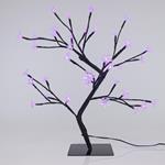 CHERRY TREE, 36 LED 5mm WITH TRANSPARENT SILICONE FLOWERS, WITH ADAPTOR, PURPLE LED, LEAD WIRE 500cm, 45cm, IP44
