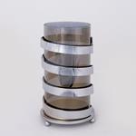 CANDLE HOLDER WITH SMOKE GLASS, METAL, CHROME, 1 POSITION, 11x21.5cm