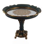 TRAY,  WITH MIRROR,  POLYRESIN,  GOLD-GREEN, 24.7x19.8x24.7cm