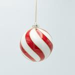 GLASS BALL, CANDY WITH GOLD GLITTER, SET 4PCS, 10cm