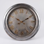 WALL CLOCK PLASTIC ANTIQUE SILVER - BROWN 45.7x5x45.7cm