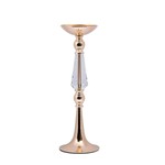 CANDLE HOLDER WITH METALLIC BASE SILVER 15x51cm