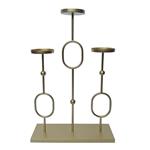 CANDLE HOLDER, METAL, GOLD, 3 POSITIONS, 30x10x46CM