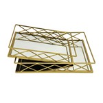 S/2 ΔΙΣΚΟΙ ΜΕΤΑΛΛΙΚΟΙ ΜΕ ΚΑΘΡΕΦΤΗ ΧΡΥΣΟΙ 35x25x6cm / 30.5x20x5.5cm