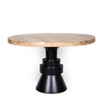 ΤΡΑΠΕΖΙ ΞΥΛΟ ΜΑΝΓΚΟ ΦΥΣΙΚΟ-ΜΑΥΡΟ 120x120x74cm