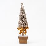 PLASTIC DECORATIVE TREE, GOLD, WITH LEAVES, 13x53cm