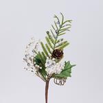 PICK WITH WHITE BERRIES AND WATTLE, 26cm