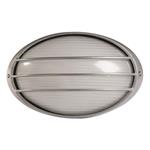 WALL LIGHT OVAL ALUMINUM GREY WITH GRILLS