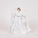 FAIRY, WITH WHITE DRESS AND SNOWFLAKES, 30cm