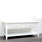 TV CONSOLE, WOODEN, WHITE, 4 DRAWERS WITH DESIGN, 110x50.5x48.5cm