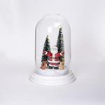 LIGHTED GLASS DOME WITH SANTA, 12x20cm