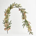 BRANCH WITH  LEAVES, GOLD BERRIES & BALLS , 150cm