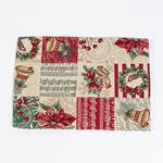 TABLE MAT, BEIGE WITH CHRISTMAS MOTIFS, 1 PC, 31x43cm