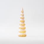 GLASS LIGHTED TREE, GOLD WITH WHITE GLITTER, BATTERY OPERATED, 8,5x28cm