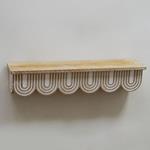 SHELF, WOODEN, NATURAL COLOR WITH WHITE, 60x13x12cm