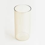 GLASS VASE, TRANSPARENT, HONEY COLOR, 12x12x25cm