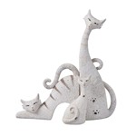 S/3 ΓΑΤΕΣ ΠΟΛΥΡΕΖΙΝ ΛΕΥΚΕΣ 18.5x6.5x20.5cm