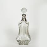 GLASS BOTTLE , WITH METAL NECK, GLASS-METAL, SILVER, 33x11cm