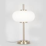 TABLE LAMP,  METAL-WHITE GLASS, GOLD-WHITE, 28x49cm