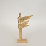 TABLE DECORATION, POLYRESIN,WOMAN  FIGURE,  GOLD, 12.3x3.8x23cm