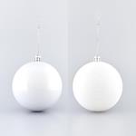 WHITE BALL, PLASTIC, SET 6PCS, (2 PEARL, 4 GLITTER), 8cm