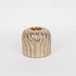 CANDLE HOLDER, GOLD & BROWN, 11x11x9.5cm
