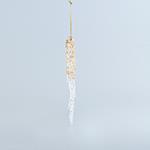 ACRYLIC STALACTITE, WITH CHAMPAGNE GLITTER, 2x16,5cm
