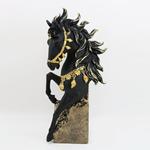 TABLE DECORATION, HORSE, BLACK & GOLD, 17x10x36cm