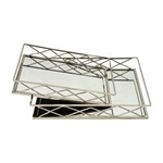 S/2 ΔΙΣΚΟΙ ΜΕΤΑΛΛΙΚΟΙ ΜΕ ΚΑΘΡΕΦΤΗ ΑΣΗΜΙ 35x25x6cm / 30.5x20x5.5cm