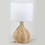 TABLE LAMP, WITH  WHITE SHADE, RATTAN,  NATURAL, 21,5x47.5cm