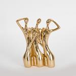 DECORATIVE SCULPTURE, FEMALES, GOLD, 16.5x5.5x19cm