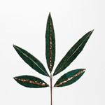 BRANCH WITH EMERALD LEAVES AND CHAMPAGNE DETAILS, 55cm
