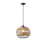 PENDANT LIGHT FIXTURES ROPE-METAL Ε27 MAX 15W 300X300X1370mm BLACK-KHAKI ARTE ILLUMINA HELIOS