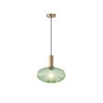 PENDANT LIGHT FIXTURES EMBOSSED GLASS  1XΕ27 MAX 15W Φ300X171X1200mm GREEN ARTE ILLUMINA TOPAZ