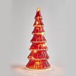 LIGHTED GLASS TREE, RED, 9,4x23cm