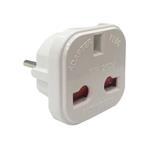 ADAPTOR SCHUKO TO UK 10A WHITE WITH SHUTTER PROTECTION BLISTER