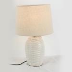 TABLE LAMP, WITH WHITE SHADE, CERAMIC, WHITE, 17.5x50cm