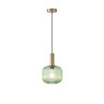 PENDANT LIGHT FIXTURES EMBOSSED GLASS  1XΕ27 MAX 15W 200X180X1200mm GREEN ARTE ILLUMINA TOPAZ