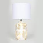 TABLE LAMP, WITH WHITE SHADE, POLYRESIN, WHITE, 14.5x42cm