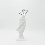 DECORATIVE SCULPTURE WOMAN SILVER 14Χ9.5Χ38.5CM