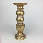 CANDLE HOLDER, POLYRESIN, GOLD, 10.5x10.5x30.2cm